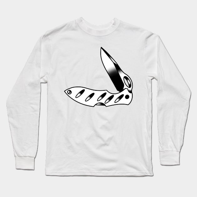 Flip Knife Long Sleeve T-Shirt by drawingsbydarcy